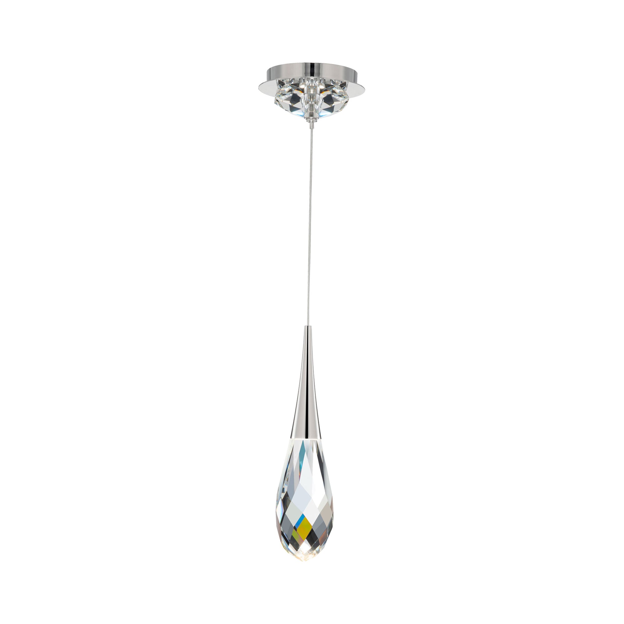 Hibiscus LED Mini Pendant Light in Polished Nickel.