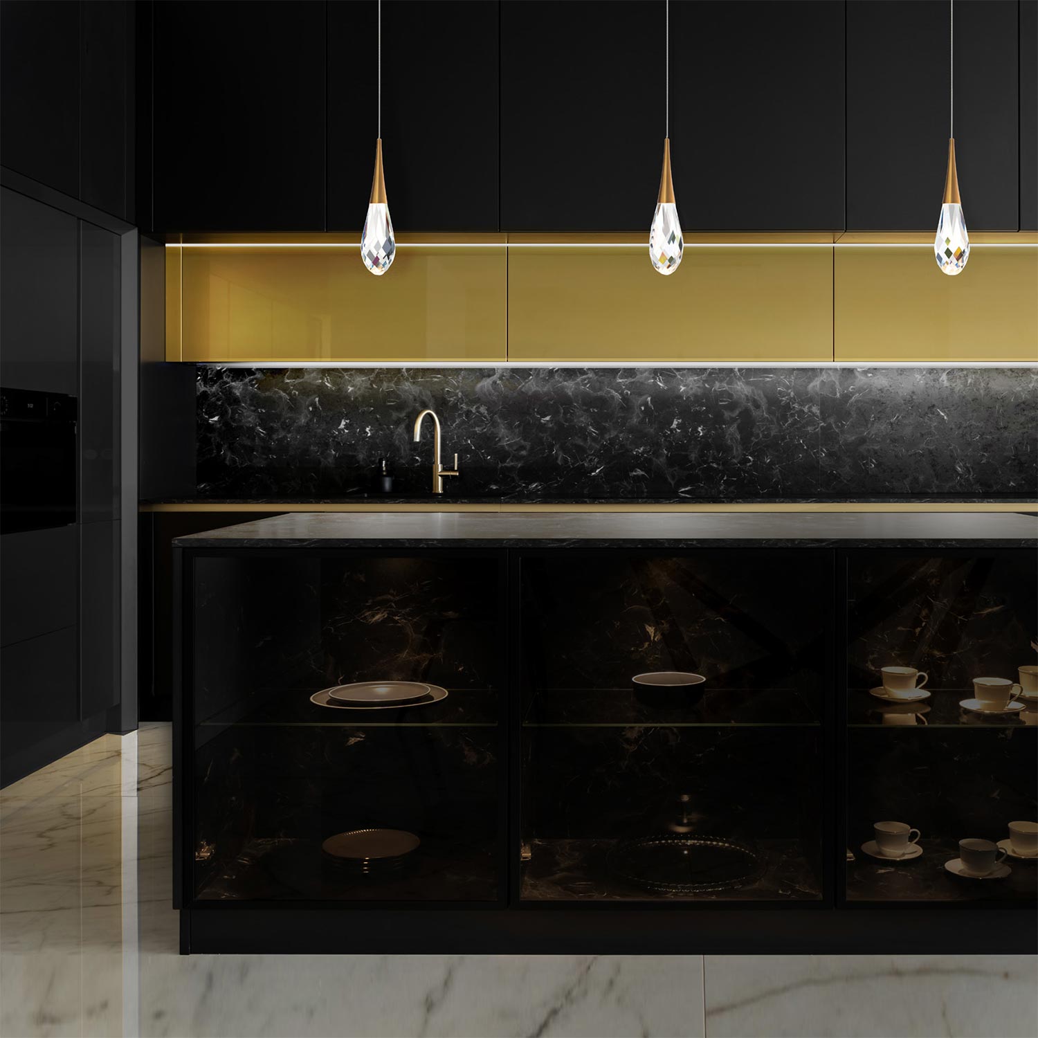 Hibiscus LED Mini Pendant Light in bathroom.