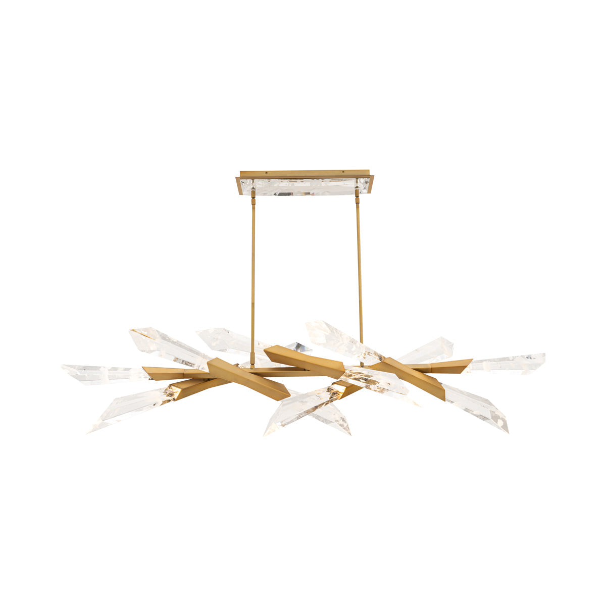 Solitude Linear LED Pendant Light in Aged Brass.