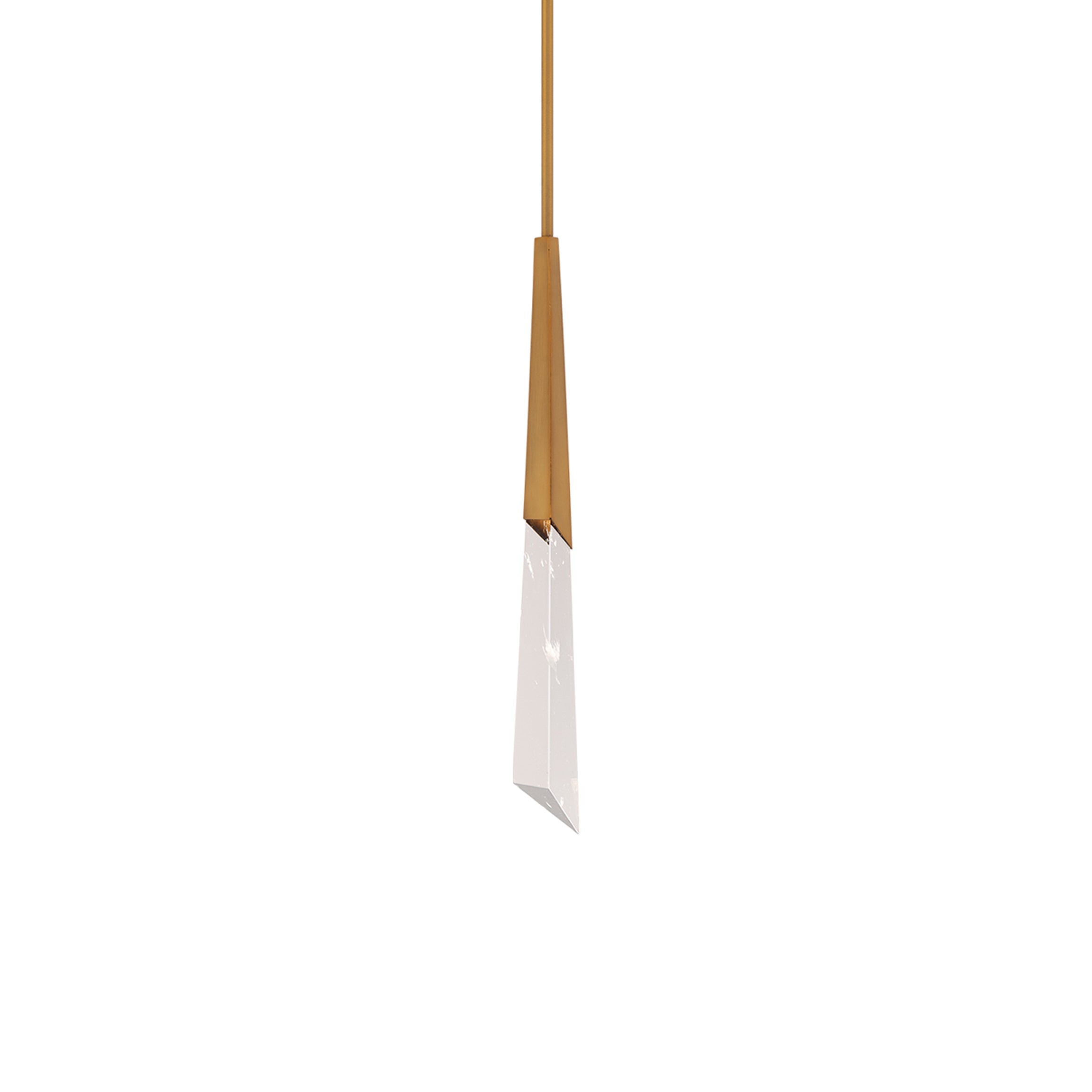 Solitude Mini LED Pendant Light in Aged Brass.