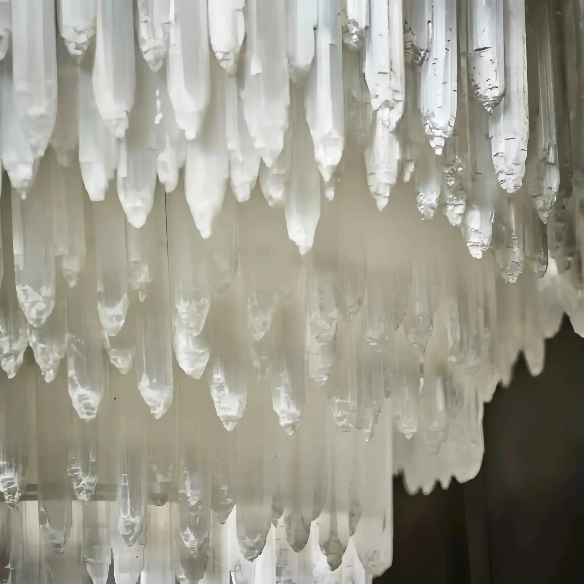 Selenite Layer Rectangular Chandelier - LargeBlushlighting