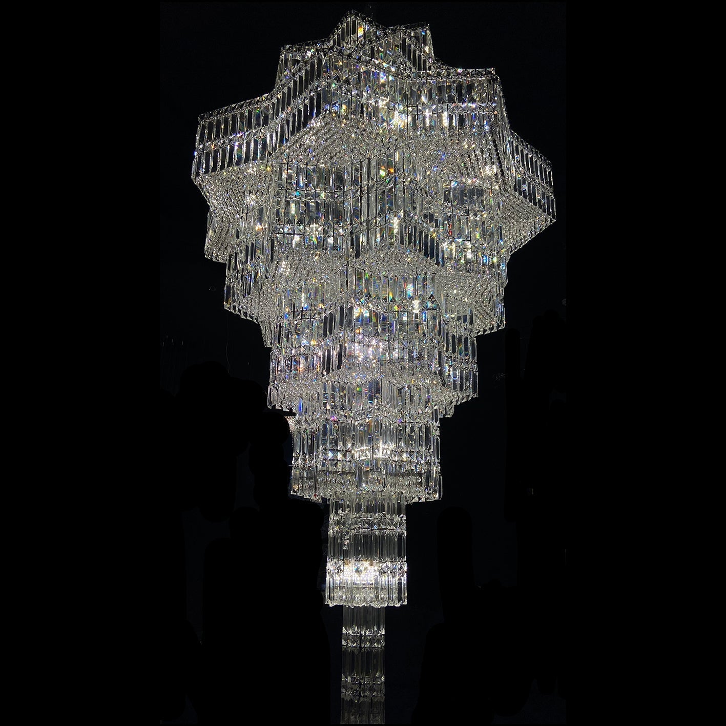 Luxury Extra Large Plaza Multi-Tier Crystal Chandelier For Hotel Hall / 2 Story Foyer / High Ceiling Living Room-MEET LIGHTING