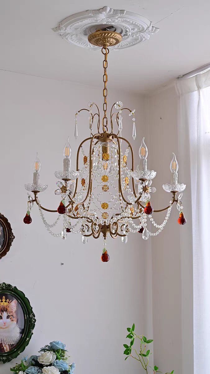 Ornate French Antique Crystal Ceiling Chandelier-MEET LIGHTING