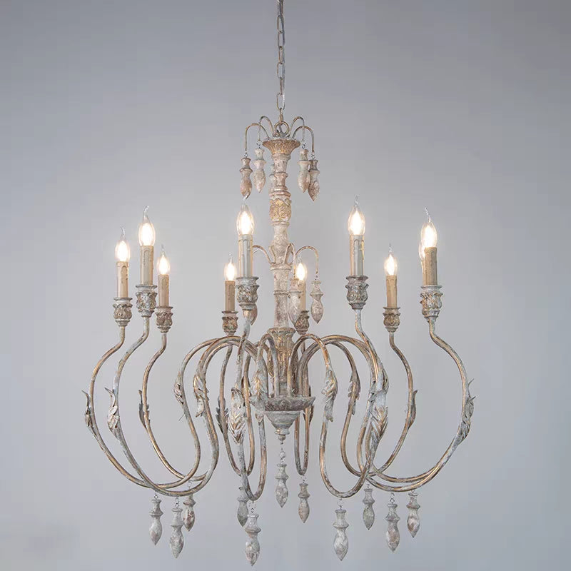 French Vintage Candle Chandelier for Living Room/Bedroom-MEET LIGHTING