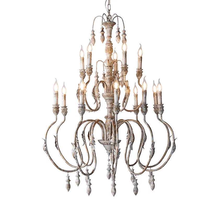 French Vintage Candle Chandelier for Living Room/Bedroom-MEET LIGHTING