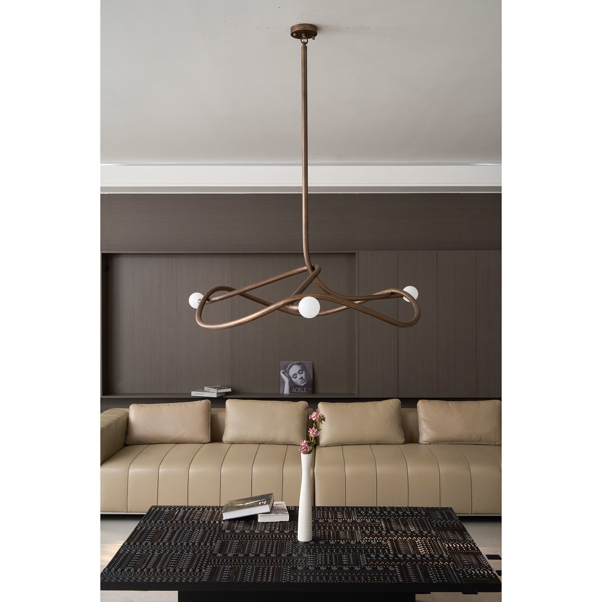 Tryst Chandelier - 3 lights ∅ 44.9″ x H 17.7″Antique BrassBlushlighting
