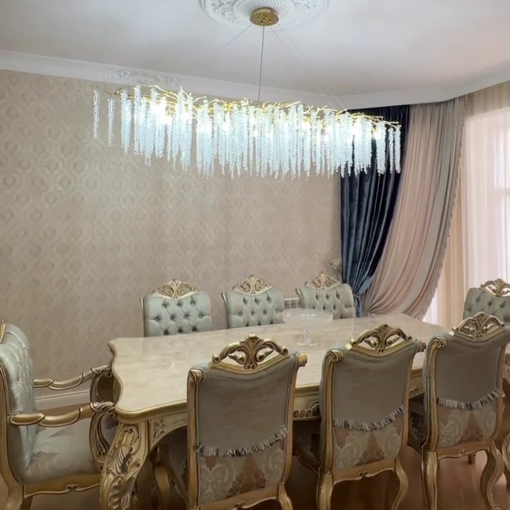 Branch Style Ceiling Light Crystal icicle Chandelier For Dining Table for Modern Home-MEET LIGHTING