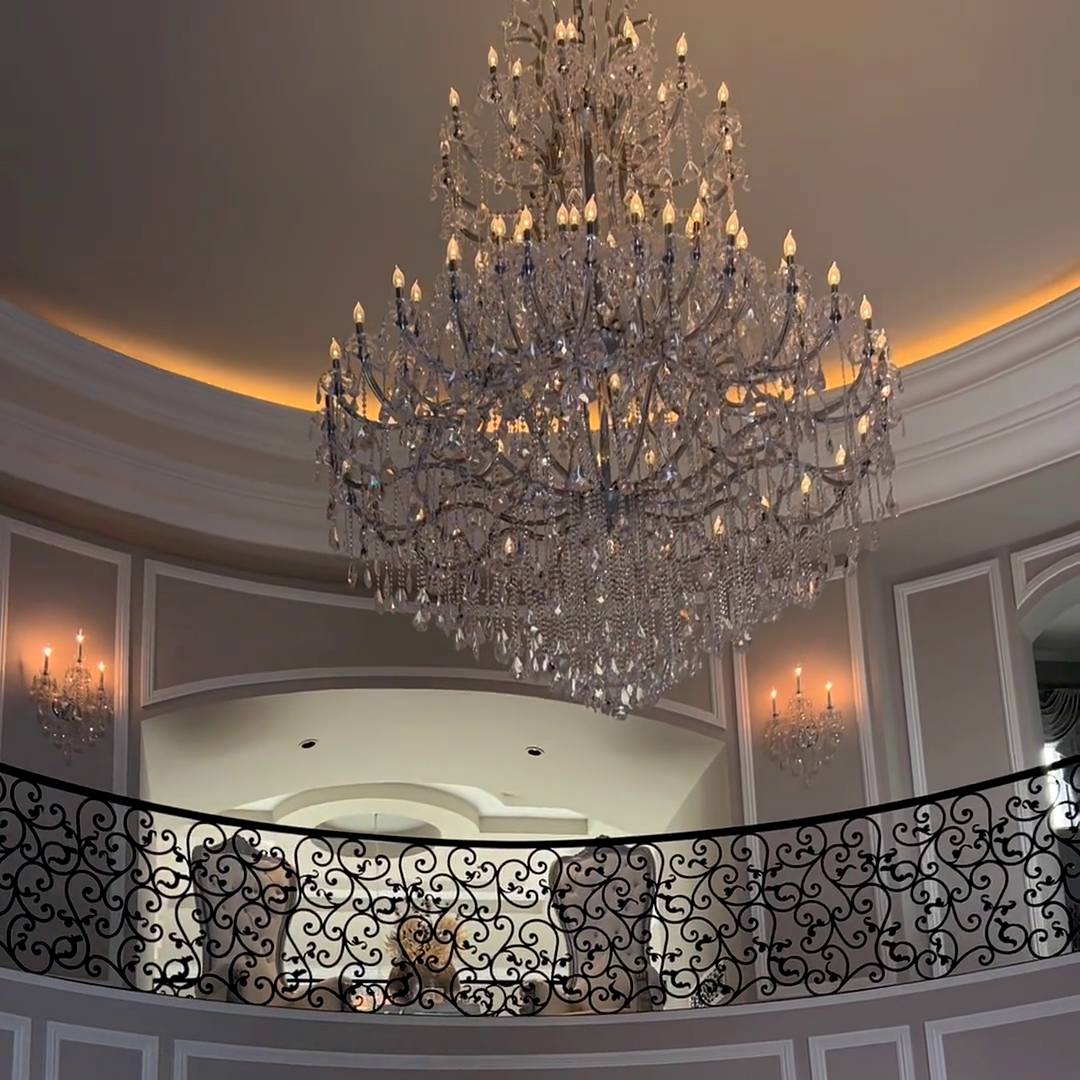 Traditional Candle Crystal Chandelier for Staircase/Foyer/Living Room/Villa-MEET LIGHTING