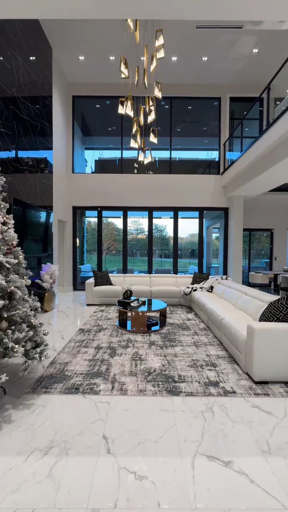 Modern Light Luxury Alabaster Chandelier in Gold Finish-MEET LIGHTING