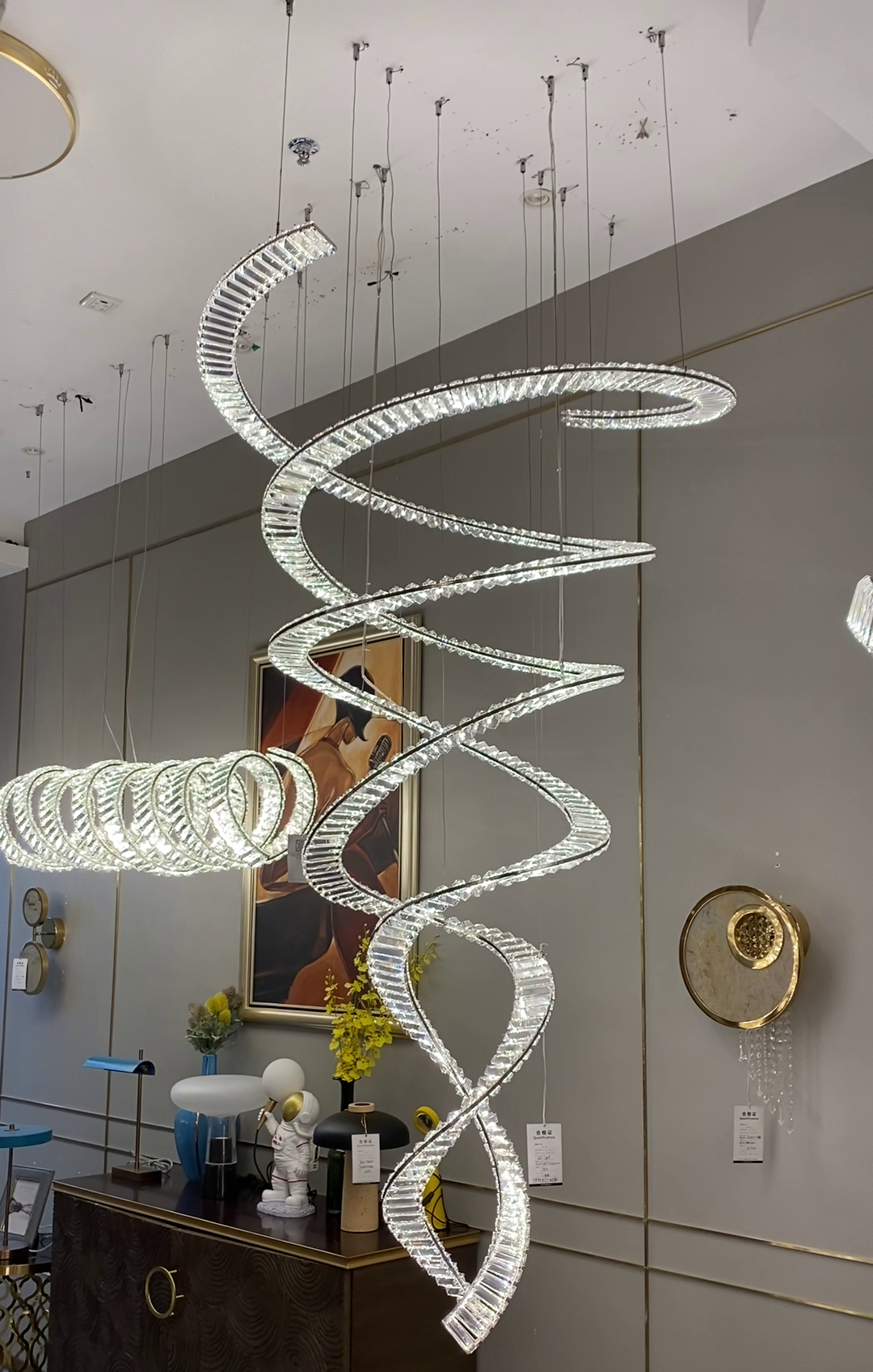Designer Foyer Living Room Ceiling Light Fixture Stylish Spiral Crystal Chandelier for Hotel Entrance-MEET LIGHTING