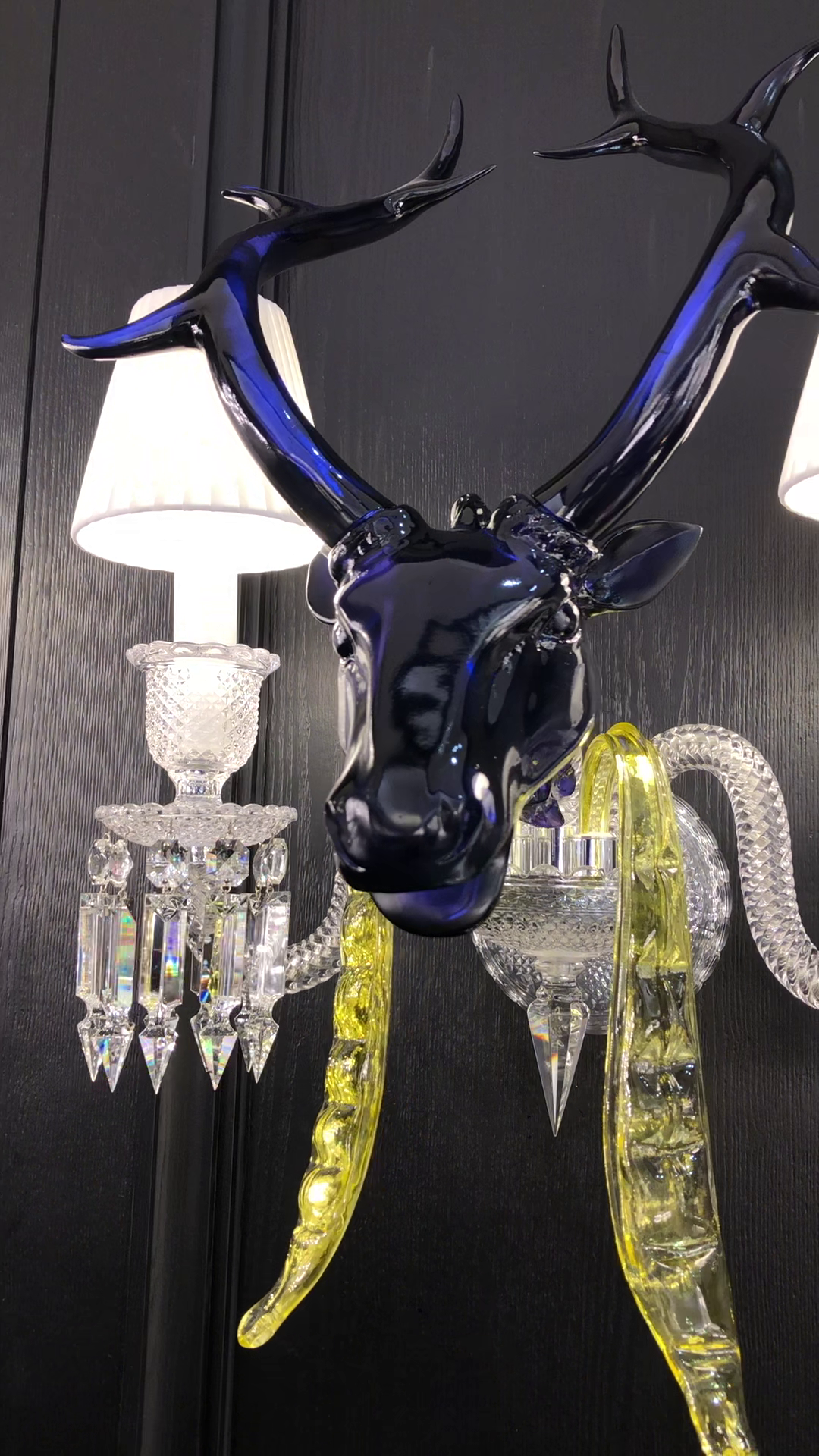 Traditional Colorful Candle Branch Blue Deer Crystal Chandelier for Living Room/Dining Room-MEET LIGHTING