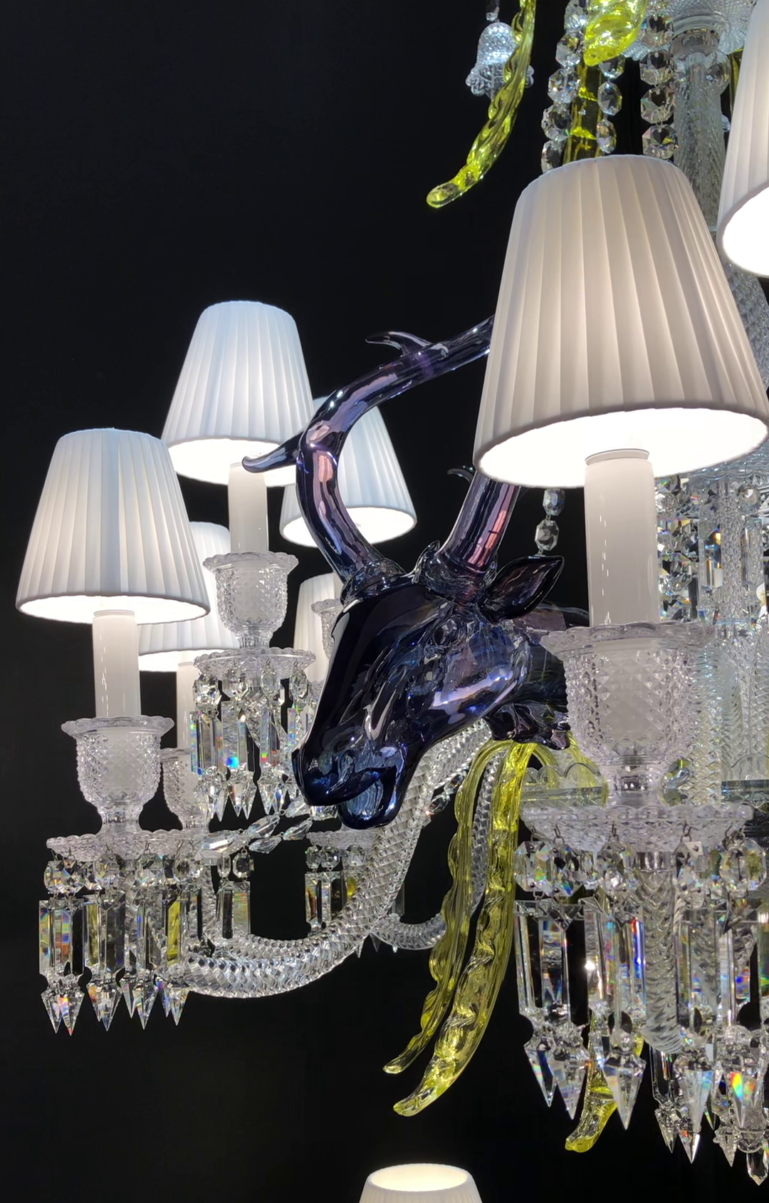 Traditional Colorful Candle Branch Blue Deer Crystal Chandelier for Living Room/Dining Room-MEET LIGHTING