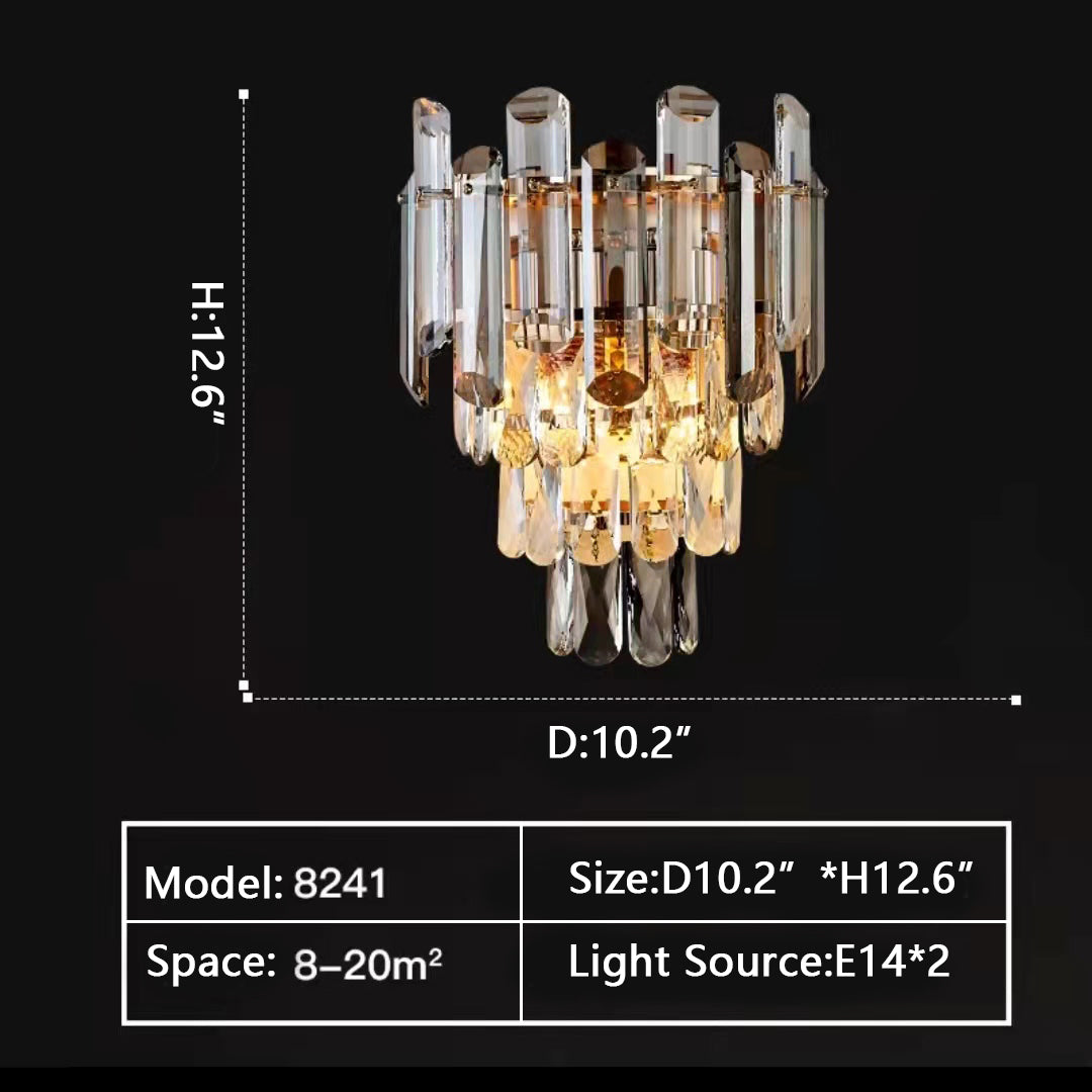 Smoke Gray Crystal Chandelier Flush Mounted Ceiling Light Fitxture Set for Dining Room/Living Room-MEET LIGHTING