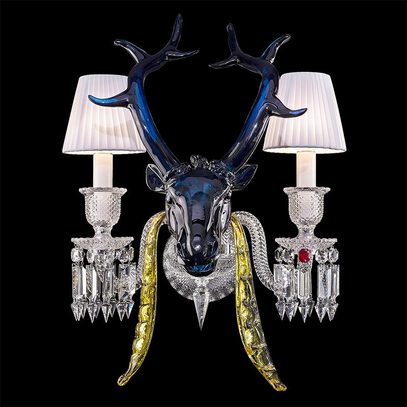 Traditional Colorful Candle Branch Blue Deer Crystal Chandelier for Living Room/Dining Room-MEET LIGHTING