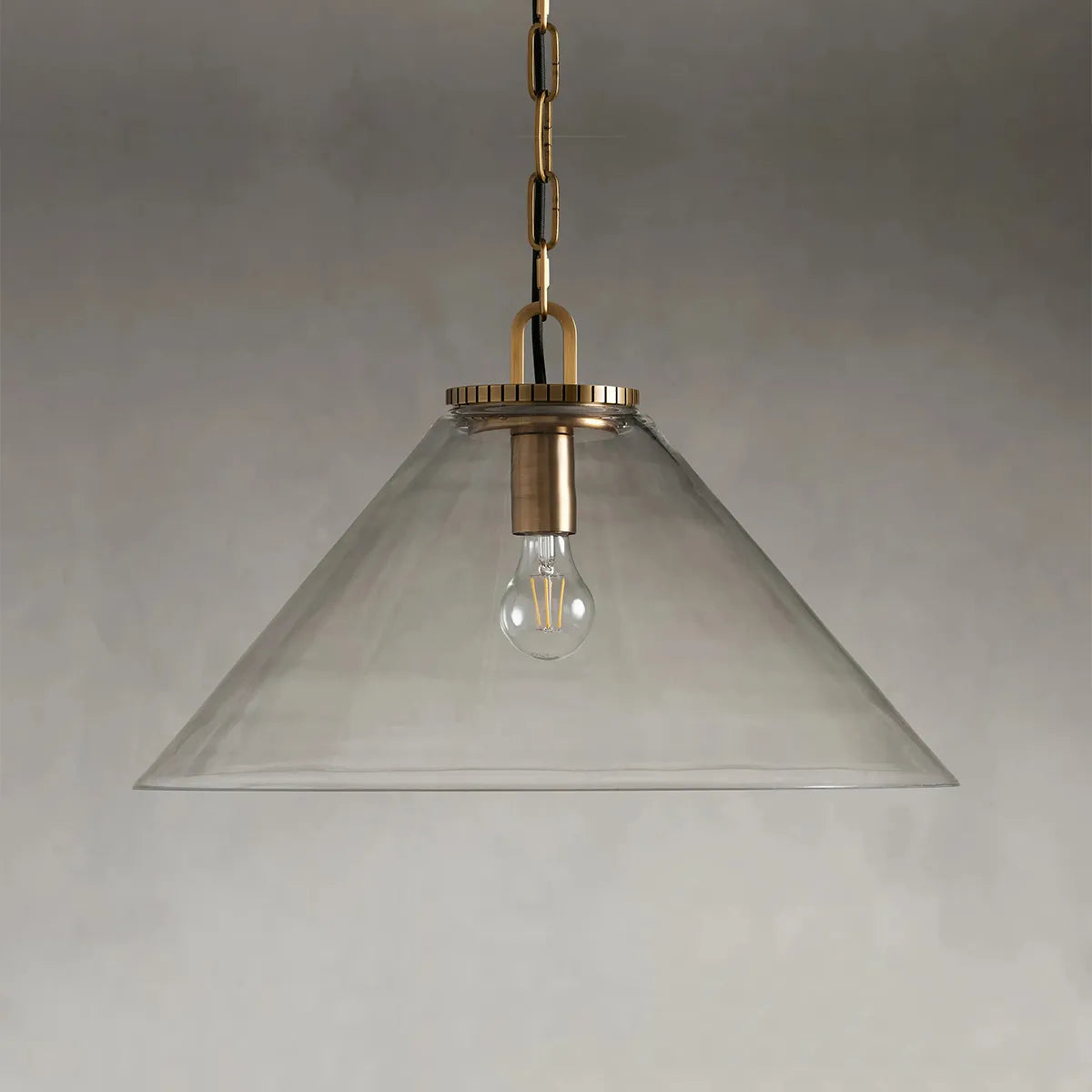 Wescott Cone Pendant with Chain Brass