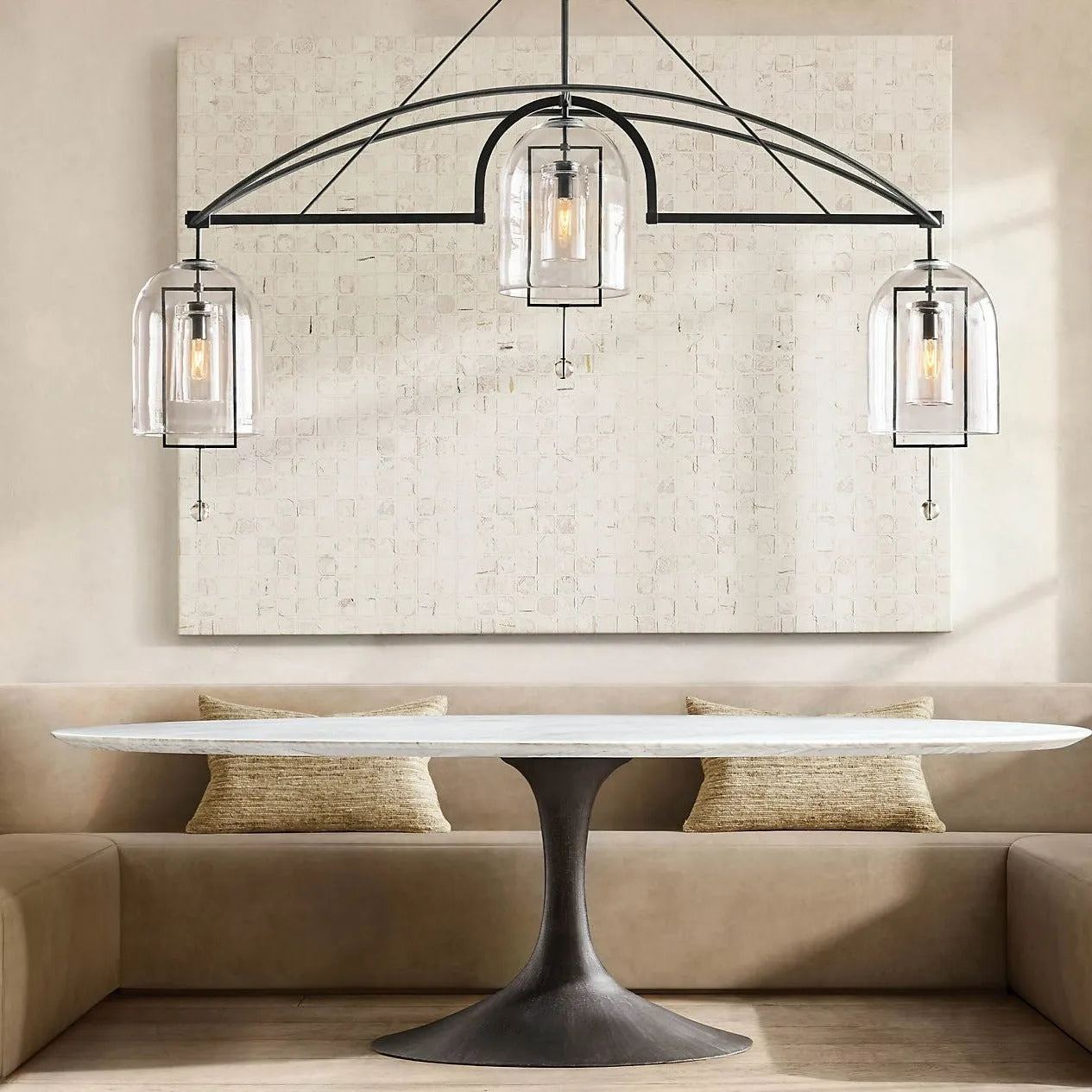Fulcrum Round Chandelier 61"  3-Lights